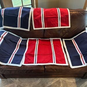 6 Tommy Hilfiger Red and Blue Accent Pillows Covers